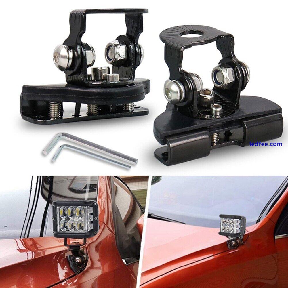 2pcs Pillar Hood Led Work Light Bar Mount Bracket Clamp Holder Offroad Universal 5 