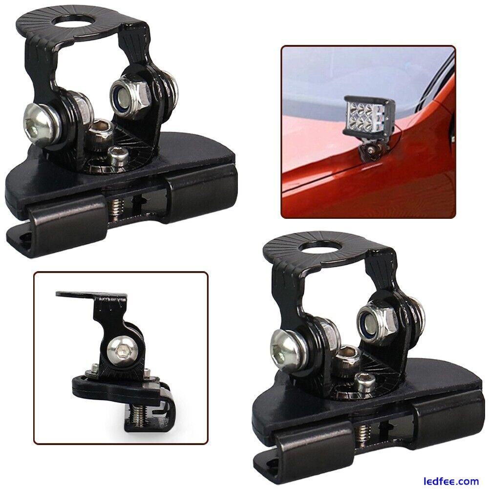 2pcs Pillar Hood Led Work Light Bar Mount Bracket Clamp Holder Offroad Universal 0 