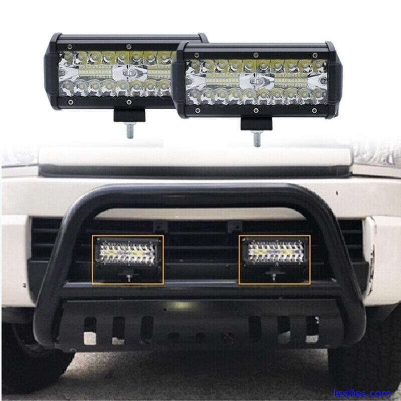 120W 7''Car LED Work Light Bar Spot Flood Beams Combo for Off-road SUV TSEH1 3 