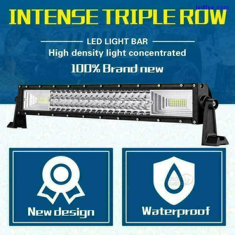 22" inch LED Light Bar Spot Flood Tri-Row Work Light For Truck Off-road ATV 4X4 5 