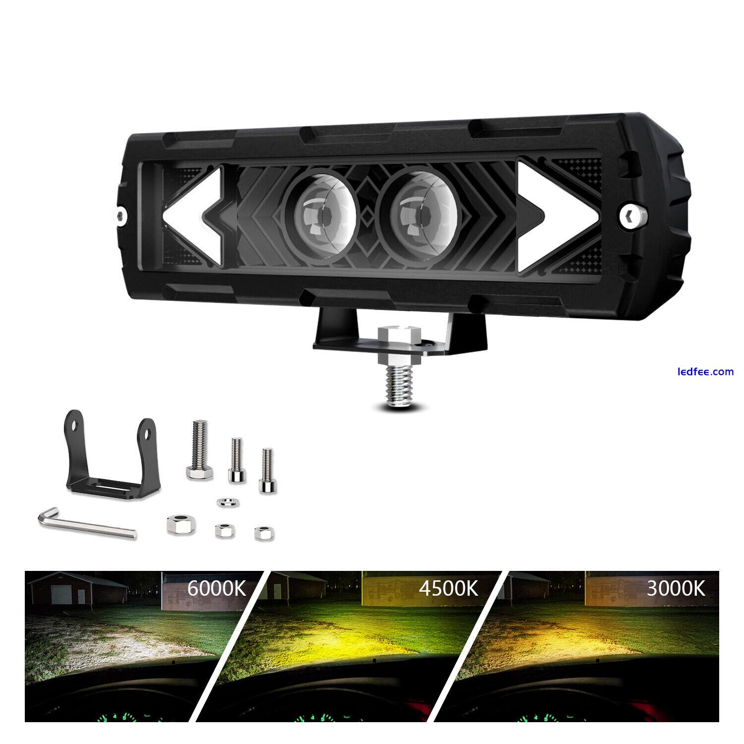 LED Light Bar Car Offroad Spotlight White Yellow 6in LED Driving Fog Lamp 120W 3 