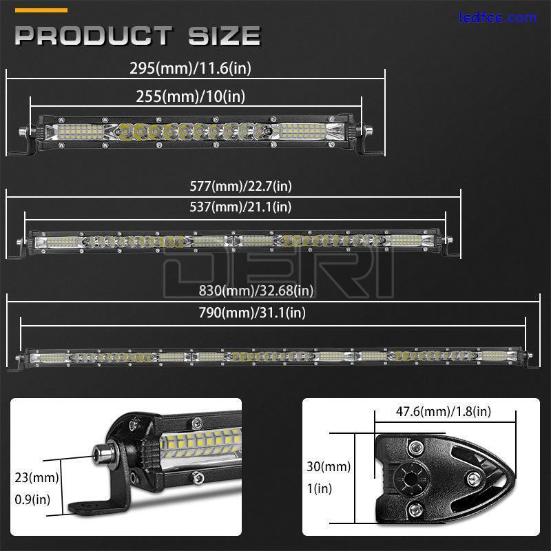 10inch Slim LED Work Light Bar Spot Flood Combo Fog Offroad Driving SUV ATV UTV 0 