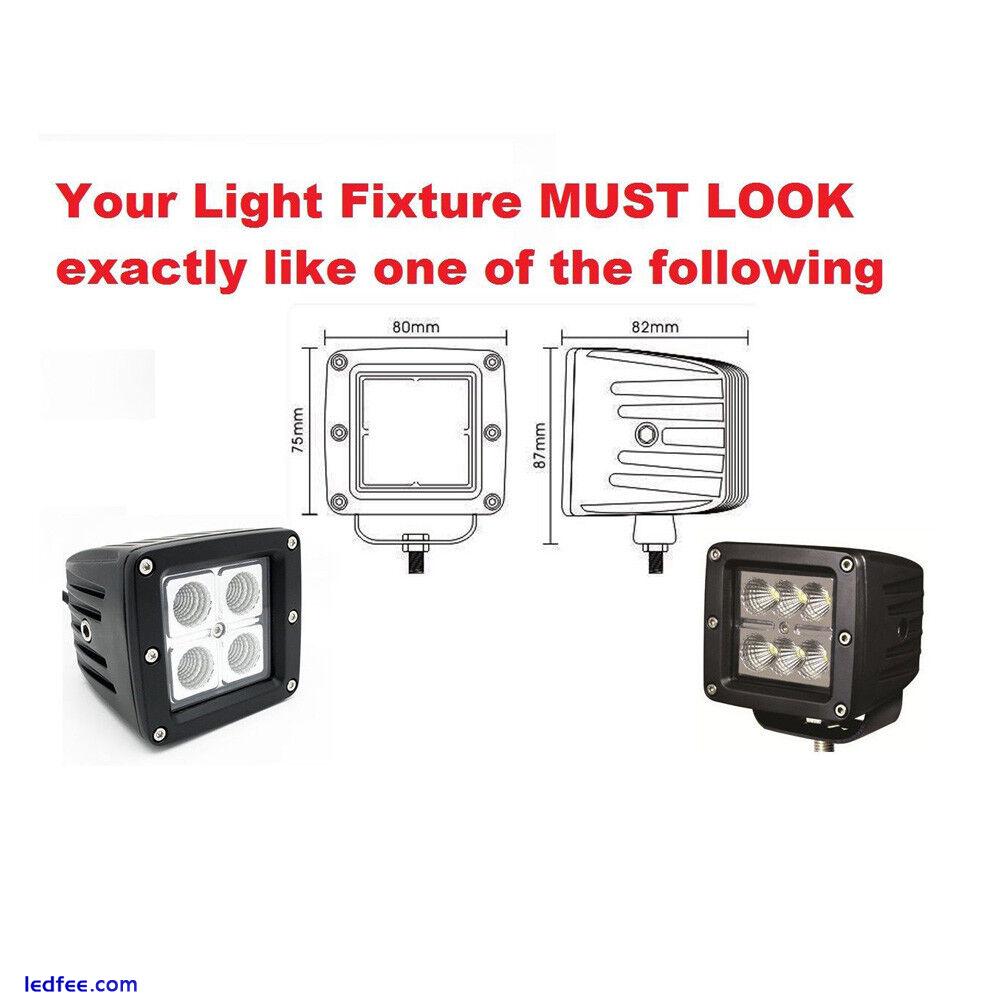 4pcs Protective Lens Cover For 3x3" Led Work Light Bar Spot Flood Pods Fog Lamp 1 