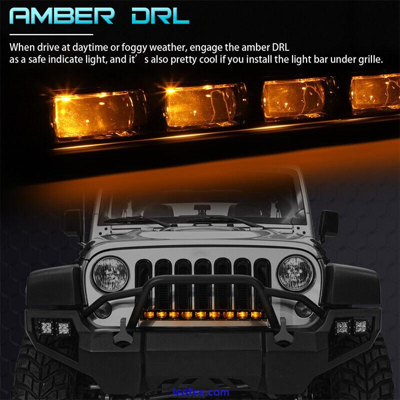 20inch Slim LED Work Light Bar DRL Amber Driving White Lamp Fog SUV Offroad ATV 2 