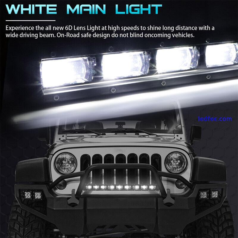20inch Slim LED Work Light Bar DRL Amber Driving White Lamp Fog SUV Offroad ATV 3 