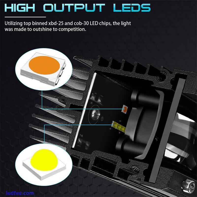 20inch Slim LED Work Light Bar DRL Amber Driving White Lamp Fog SUV Offroad ATV 4 