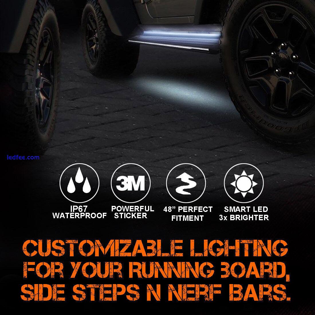 Running Board Side Step LED Light Bar Kit for Chevy Dodge GMC Ford Trucks & SUV  0 