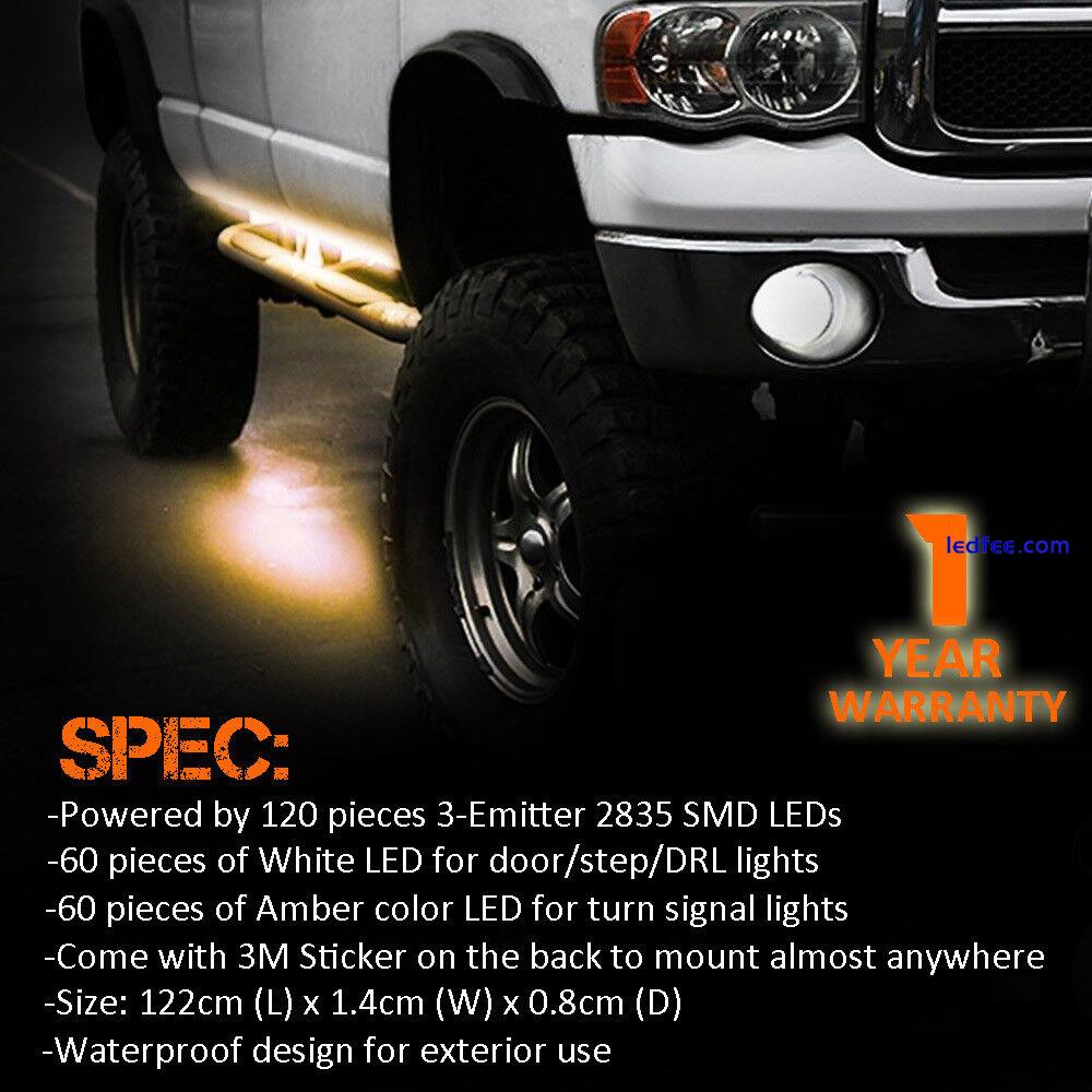 Running Board Side Step LED Light Bar Kit for Chevy Dodge GMC Ford Trucks & SUV  4 