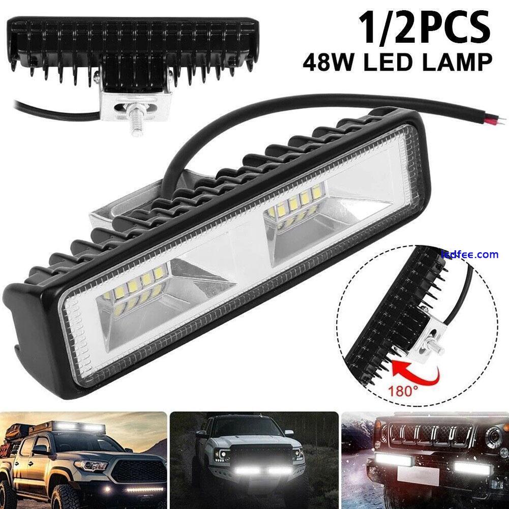 1/2x 48W LED Work Light Bar Lamp Driving Fog For Offroad Boat SUV Car Truck F7Z7 0 