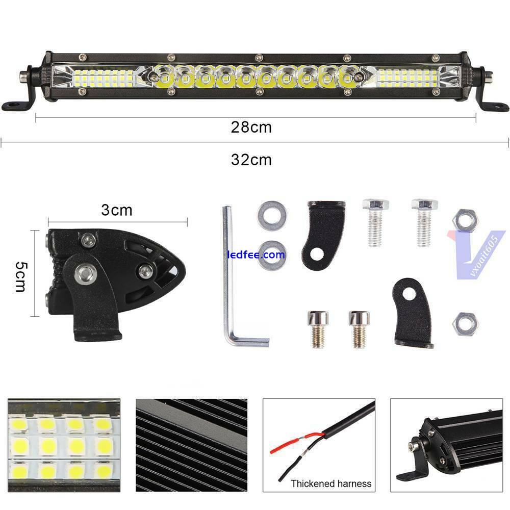 12" LED Work Light Bar Lamp Driving For Off road SUV 4WD Car Boat Truck Car 3 