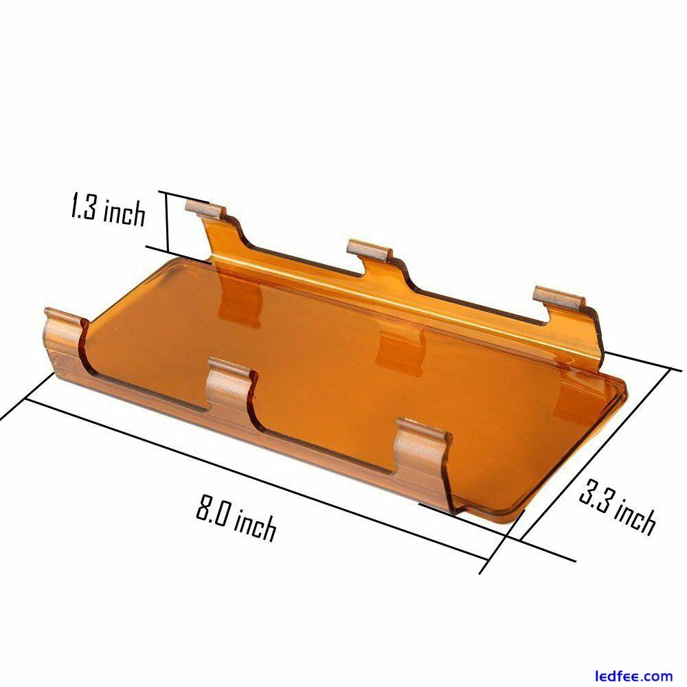 2pcs 8" inch Amber Cover for Offroad LED Light Bar ATV SUV Fog Driving 8"-52INCH 0 