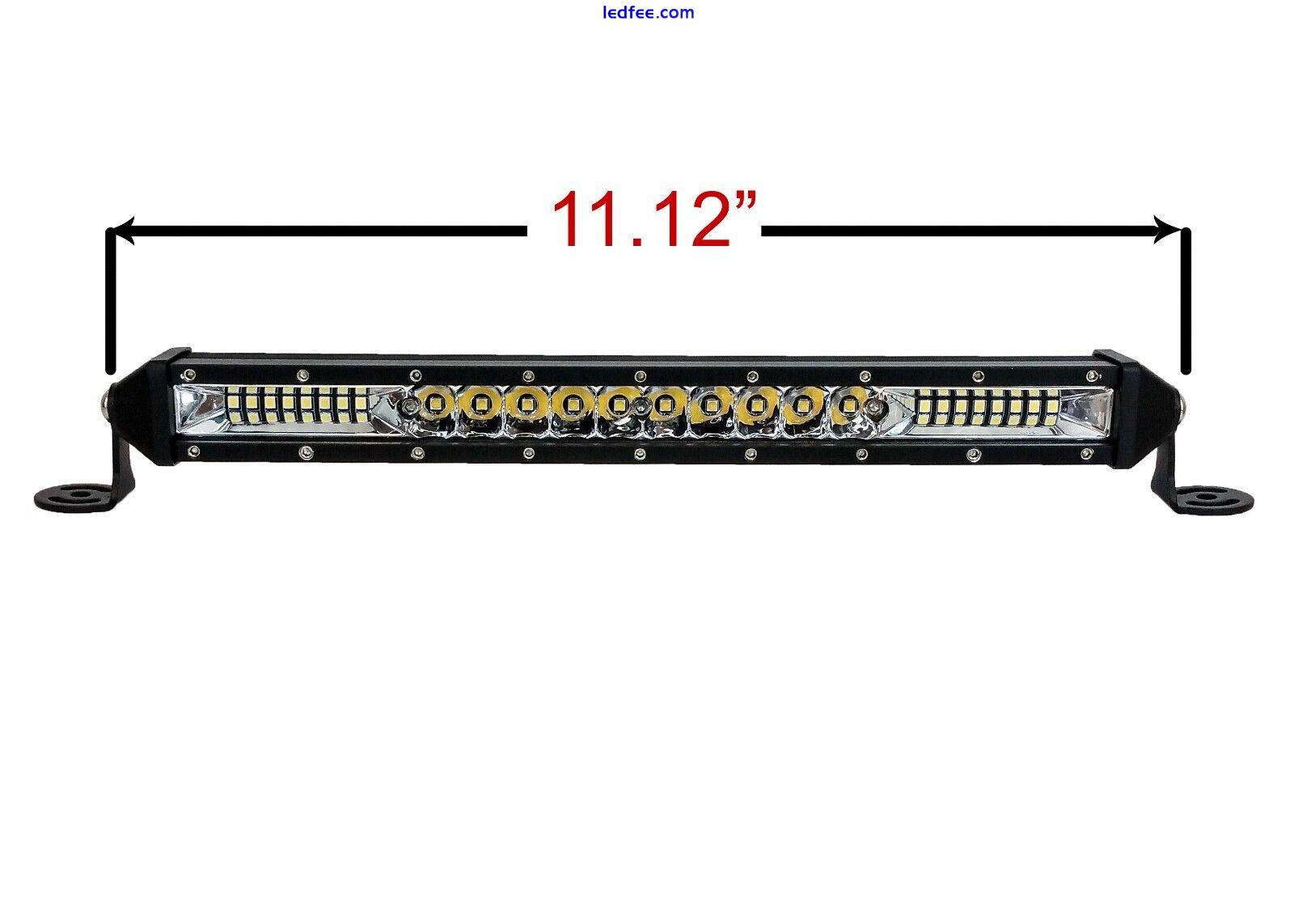 10" Slim LED Light Bar White Amber Dual Color Changing Offroad atv utv suv rv xl 3 