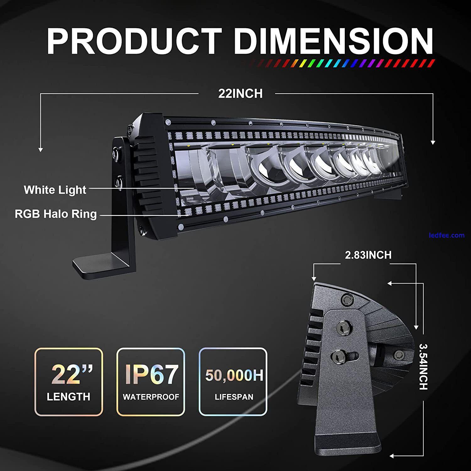 Curved Bumper 22inch LED Light Bar Spot Flood Combo Driving Lamp for SUV Wiring 0 