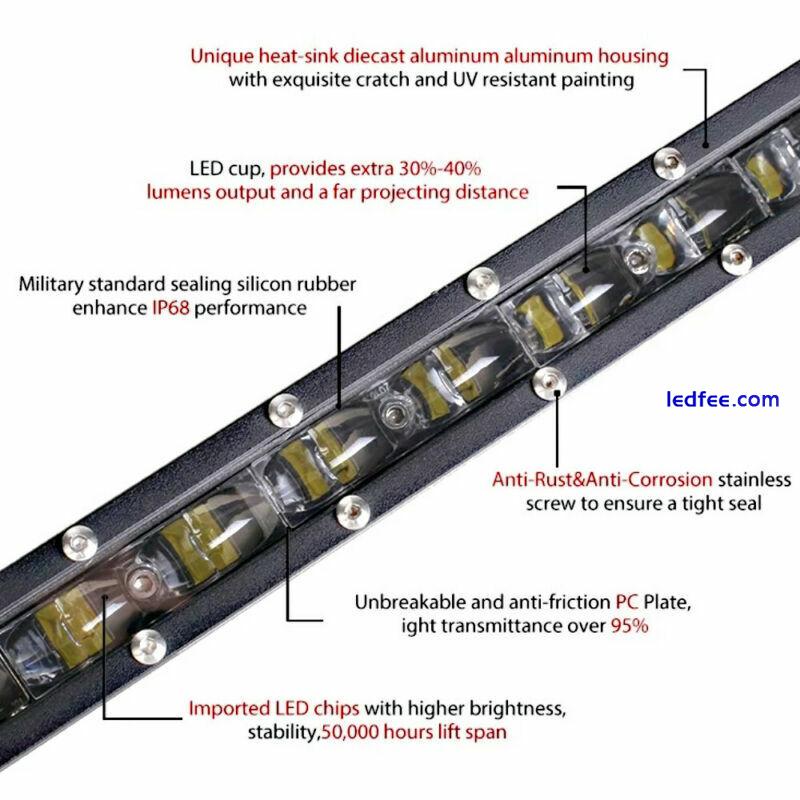 Super Hell LED Lightbar 7-20 Zoll Lichtbalken Arbeitsscheinwerfer 12V Offroad 3 