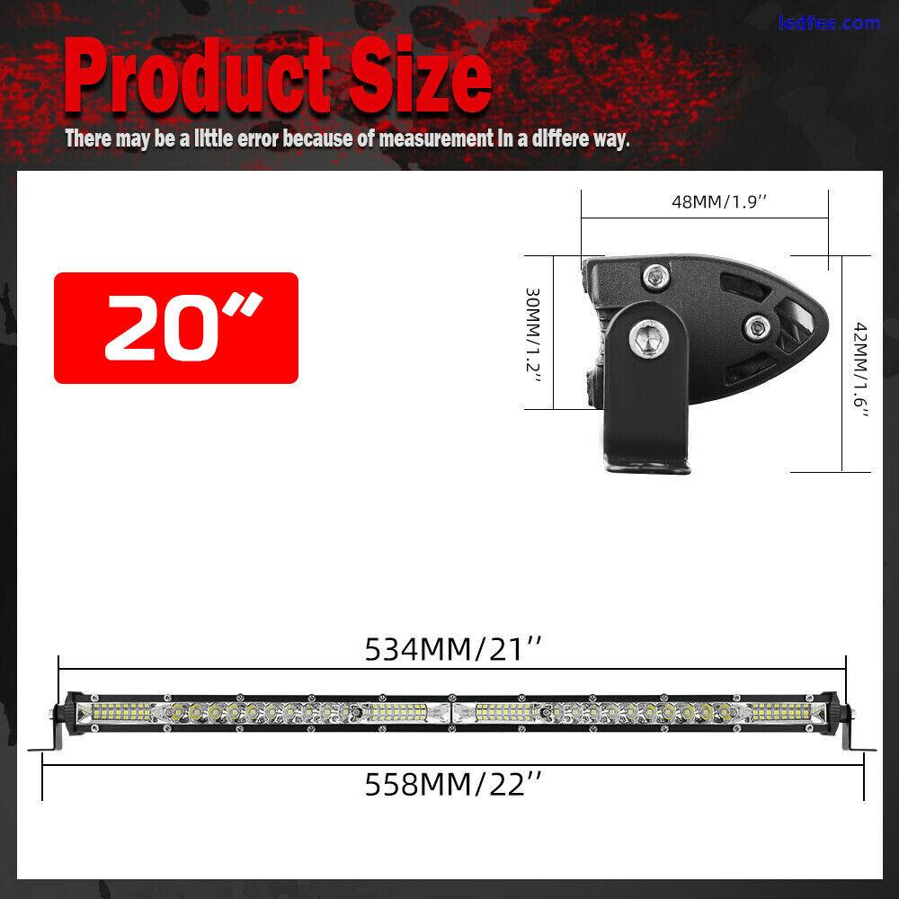 20inch Ultra Slim Led Light Bar Single Row Spot Flood Work Truck SUV ATV 21" 22" 2 