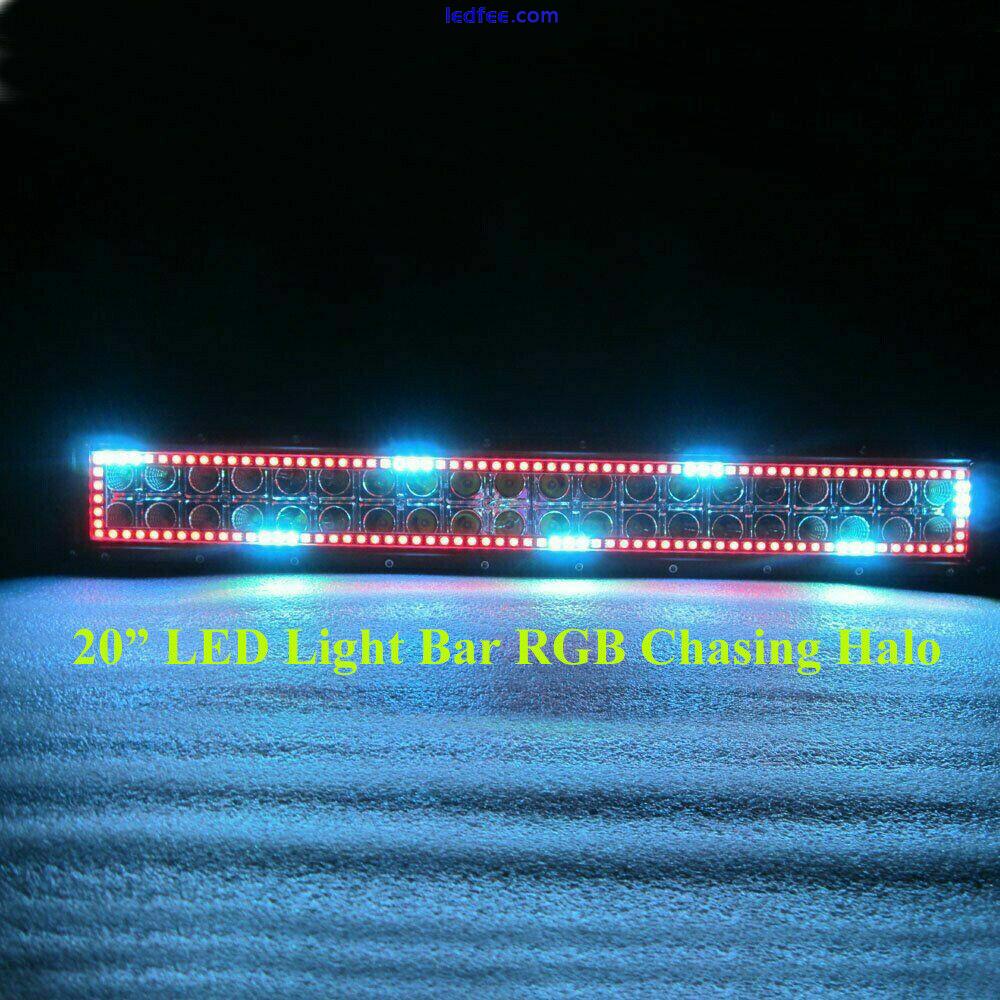 20 INCH LED Off-Road Light LED Light Bar RGB Chasing Halo ATV LED Driving Lights 4 