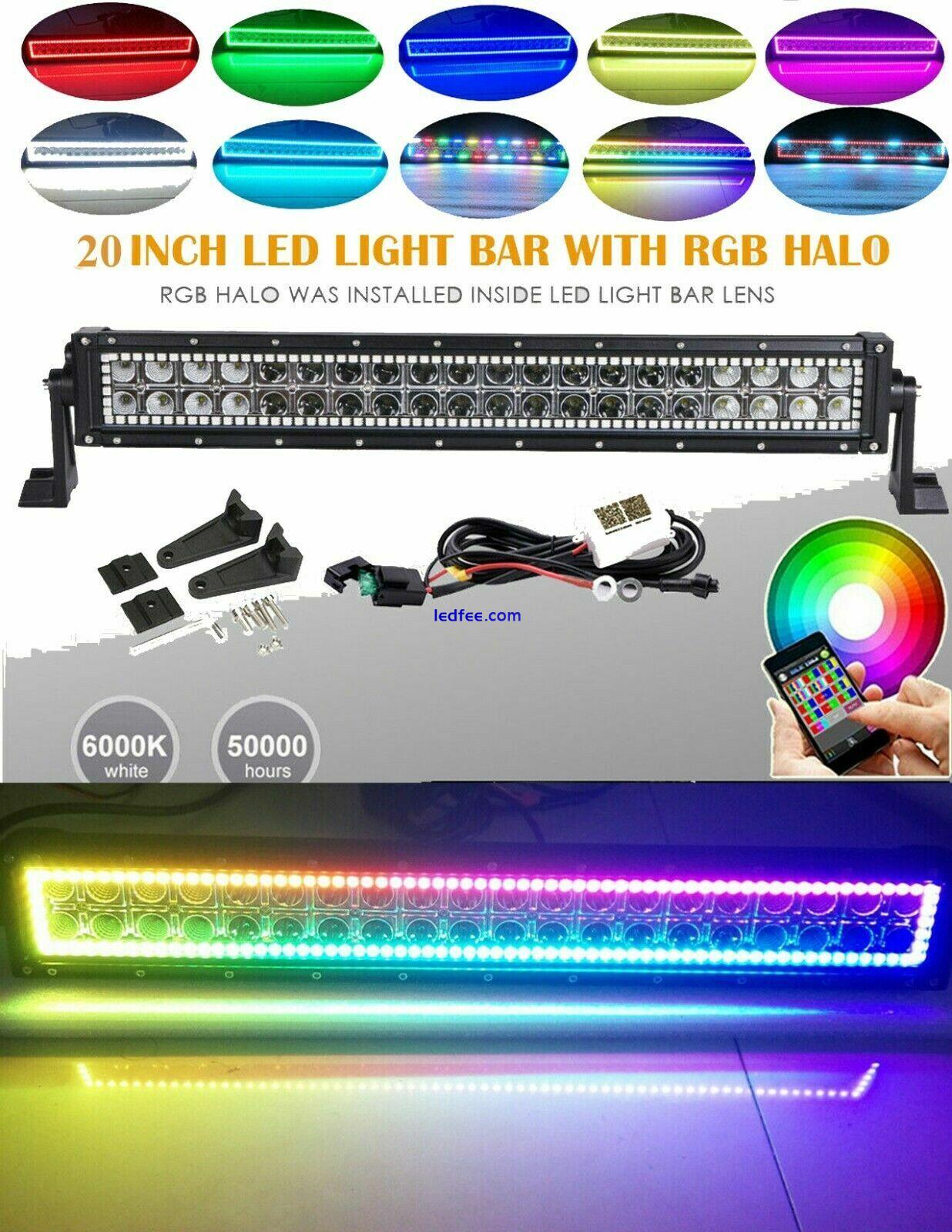 20 INCH LED Off-Road Light LED Light Bar RGB Chasing Halo ATV LED Driving Lights 2 