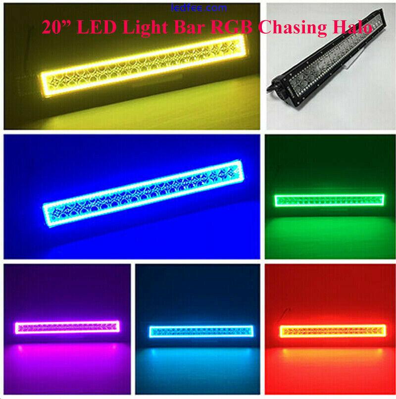 20 INCH LED Off-Road Light LED Light Bar RGB Chasing Halo ATV LED Driving Lights 5 