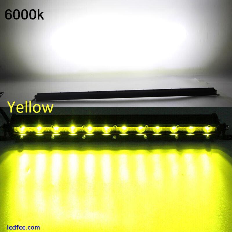 7/13/20/25/32/38/45/50inch Ultra Slim Single Row Offroad LED Light Bar Car Truck 0 