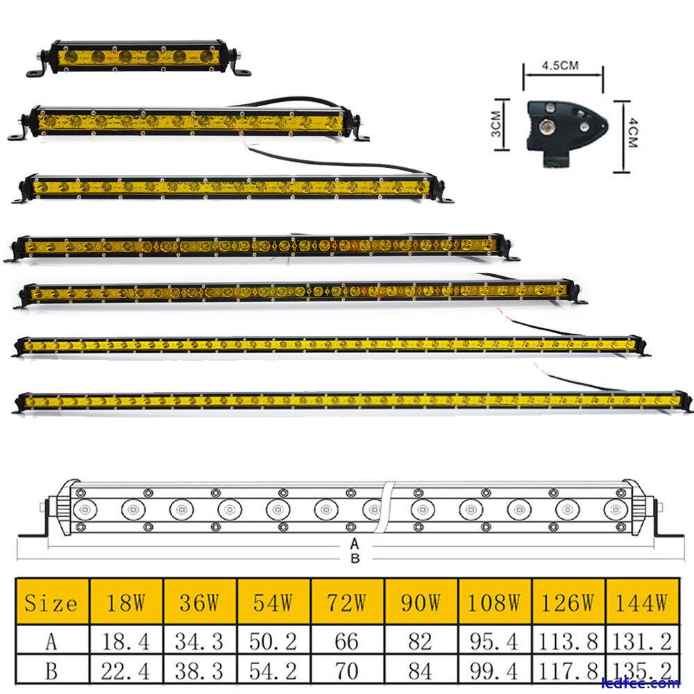 7/13/20/25/32/38/45/50inch Ultra Slim Single Row Offroad LED Light Bar Car Truck 4 