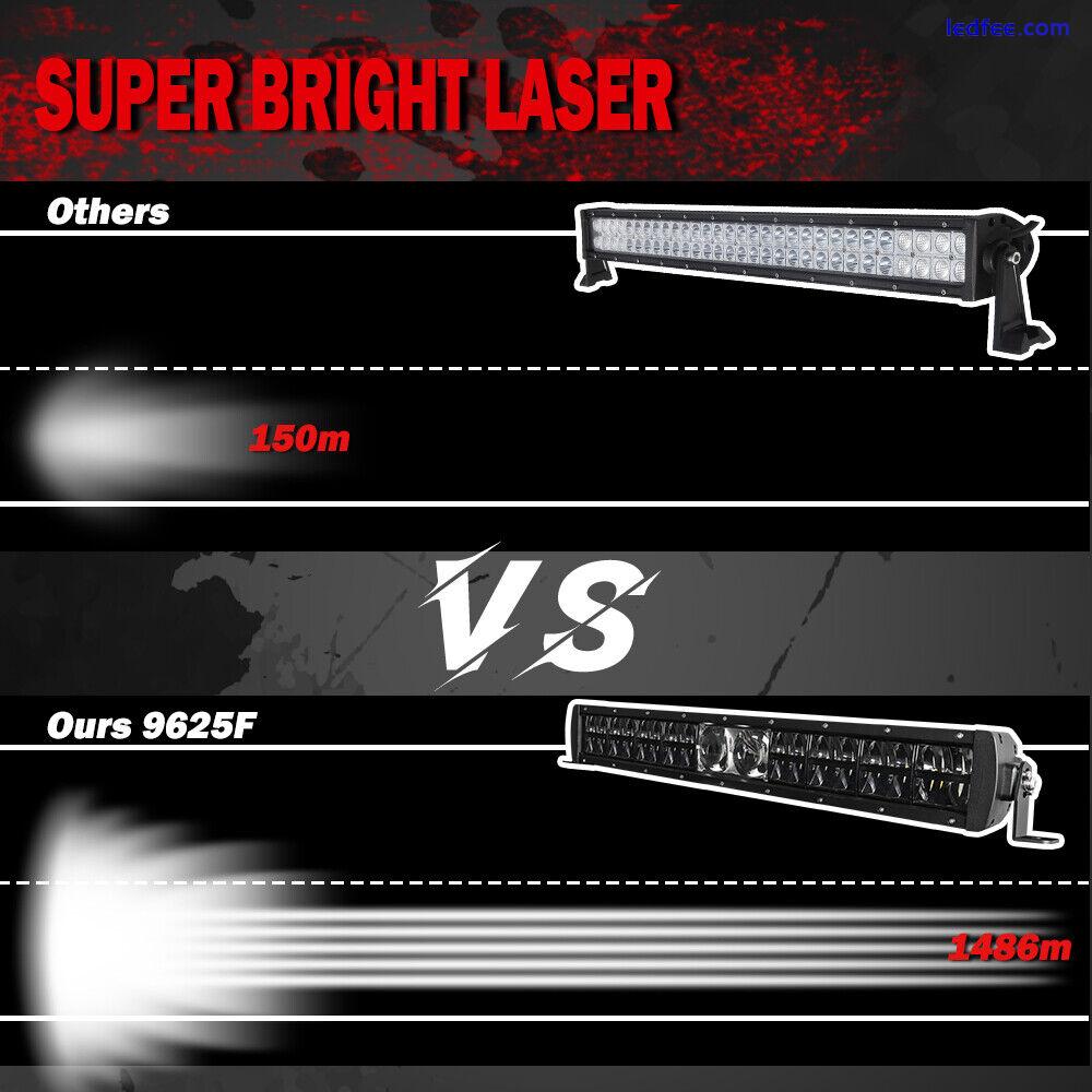 Laser Dual Row 12"22"32"42"52 LED Light Bar Combo Driving lamp For Offroad Truck 4 
