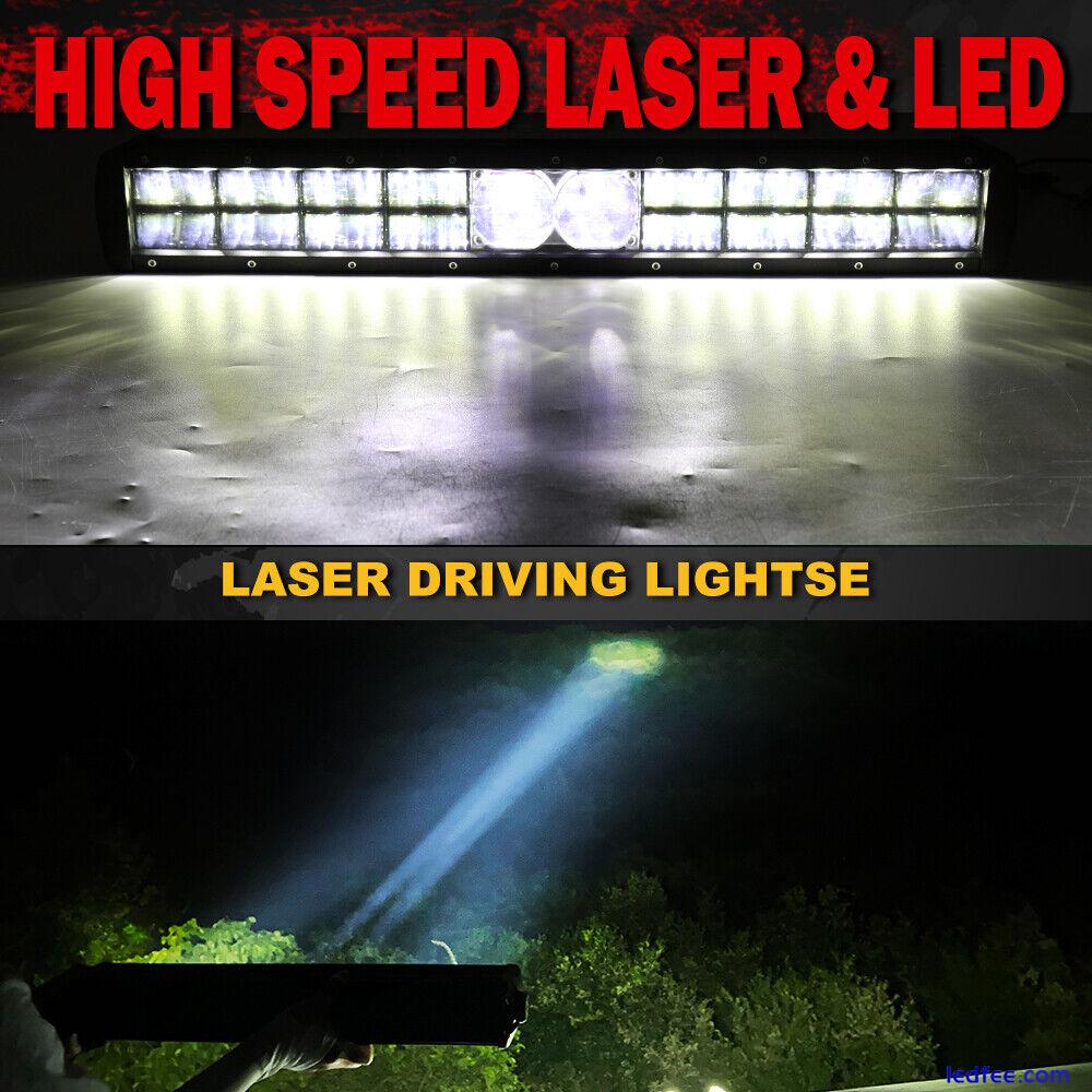 Laser Dual Row 12"22"32"42"52 LED Light Bar Combo Driving lamp For Offroad Truck 2 