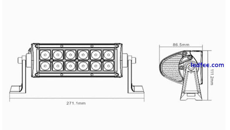 Led Light Bar 8" 8 Inch. Spot Work Lamp Suv Recovery Pickup Truck 36W 12V 24V HQ 0 