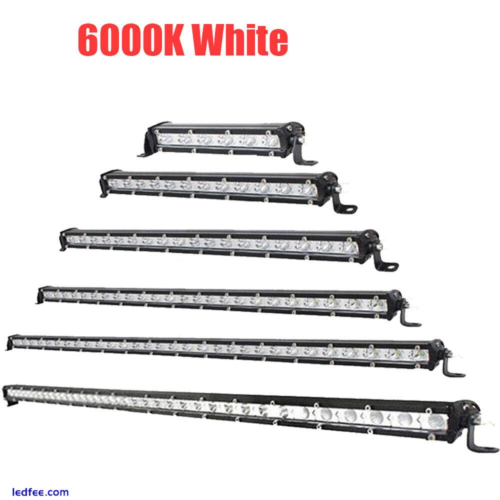 7/13/20/25/32/38/45/50" inch Single Row Slim LED Work Light Bar Offroad Driving 0 