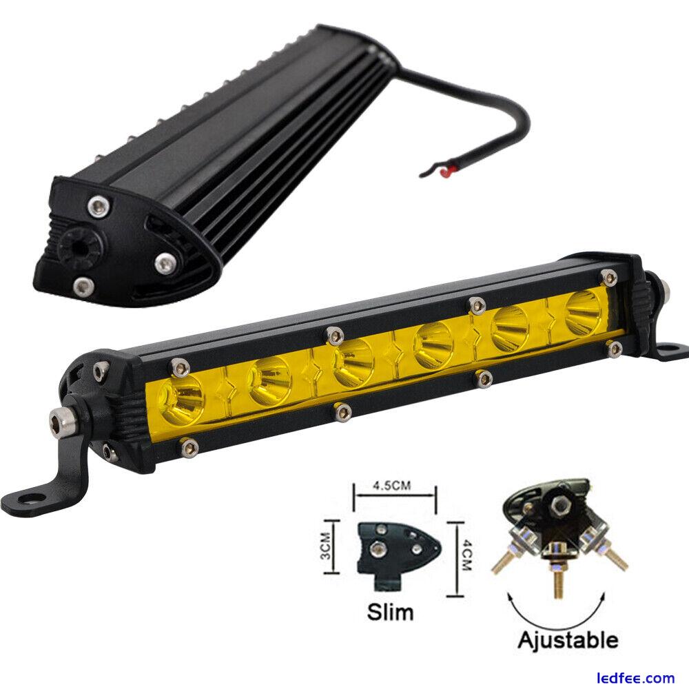 7/13/20/25/32/38/45/50" inch Single Row Slim LED Work Light Bar Offroad Driving 4 