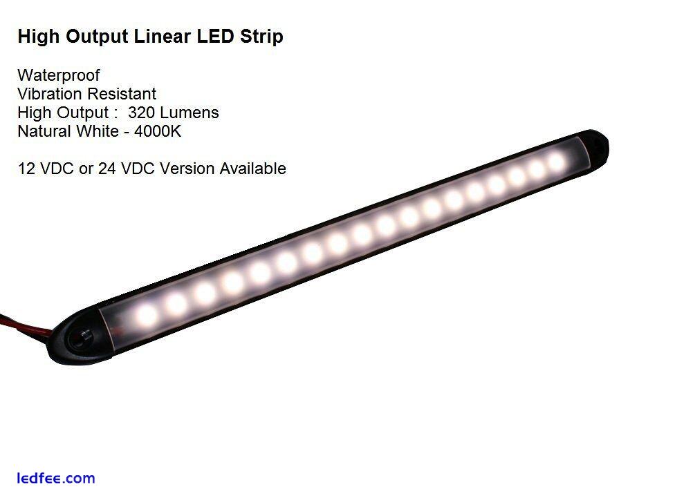 LED High Output Bar Light - Waterproof 12" Lamp, 12VDC - 320 Lumen - 12V 0 