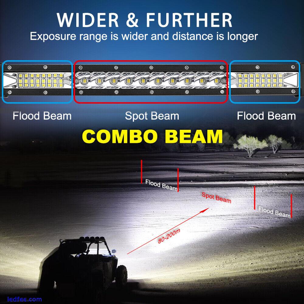 10" 20" 30" LED Work Light Bar Flood Fog Lamp Offroad Driving Truck SUV ATV 4WD 4 
