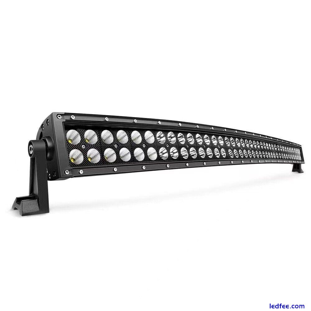 50"inch 288W Curved Led Work Light Bar Flood Spot Combo Offroad Auto Truck Slim 0 