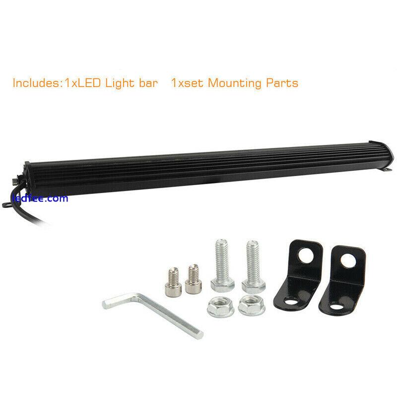 1Pcs Car Ultra-Slim Waterproof 19 inch LED Roof Light Bar 40 LED Work Light Kit 2 