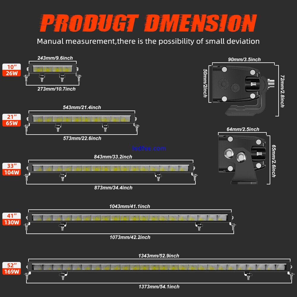 22"32"40"52" LED Work Light Bar Driving White Amber DRL Fog Offroad SUV Truck 1 