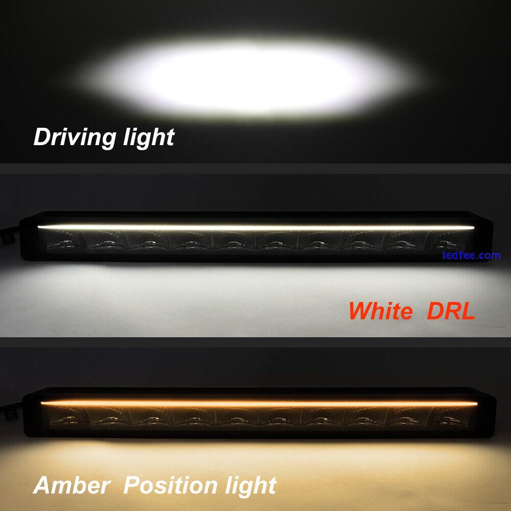 22"32"40"52" LED Work Light Bar Driving White Amber DRL Fog Offroad SUV Truck 0 