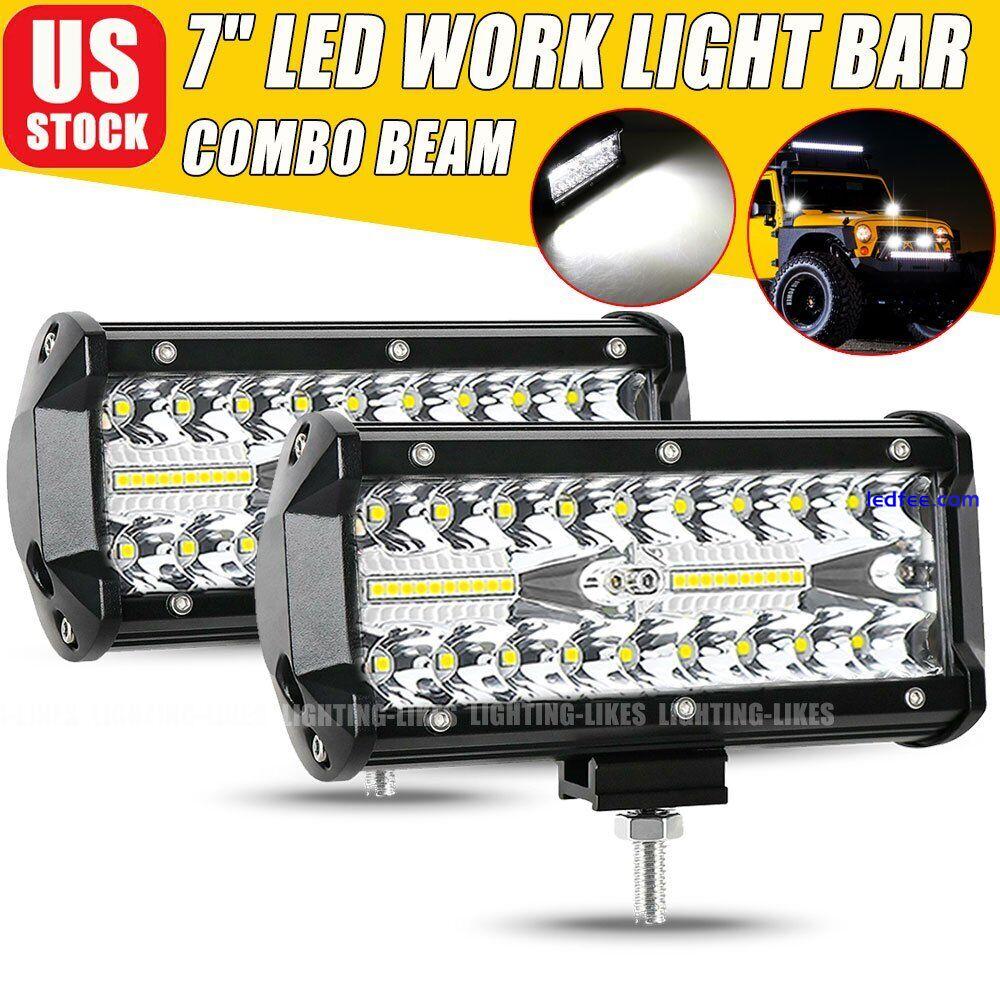 6/8/10 7inch LED Work Light Bar Flood Spot Combo Fog Lamp Offroad Driving Truck 0 