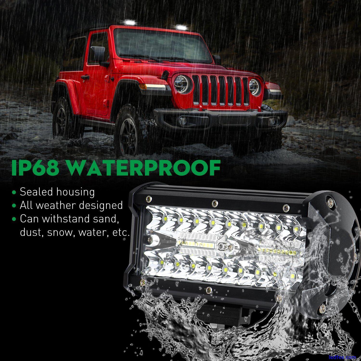 6/8/10 7inch LED Work Light Bar Flood Spot Combo Fog Lamp Offroad Driving Truck 5 