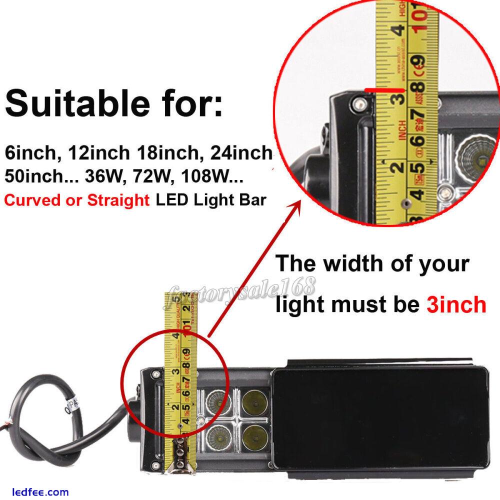 6"Inch LED Light Bar Cover Black For 7"inch LED Light Bar VS 12" 24" 30" 42 0 