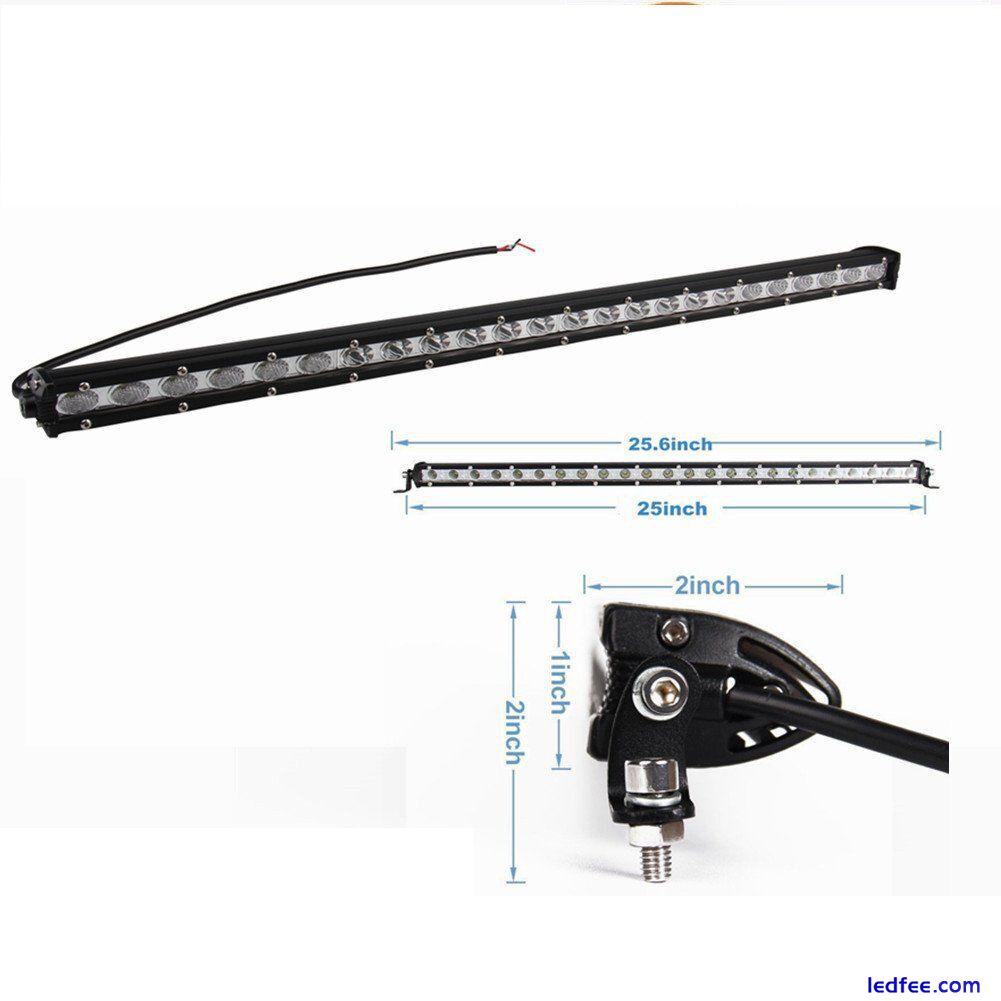 Slim 25" inch 72W Single Row LED Work Light Bar DRIVING SUV ATV 4X4 Lamp Offroad 1 