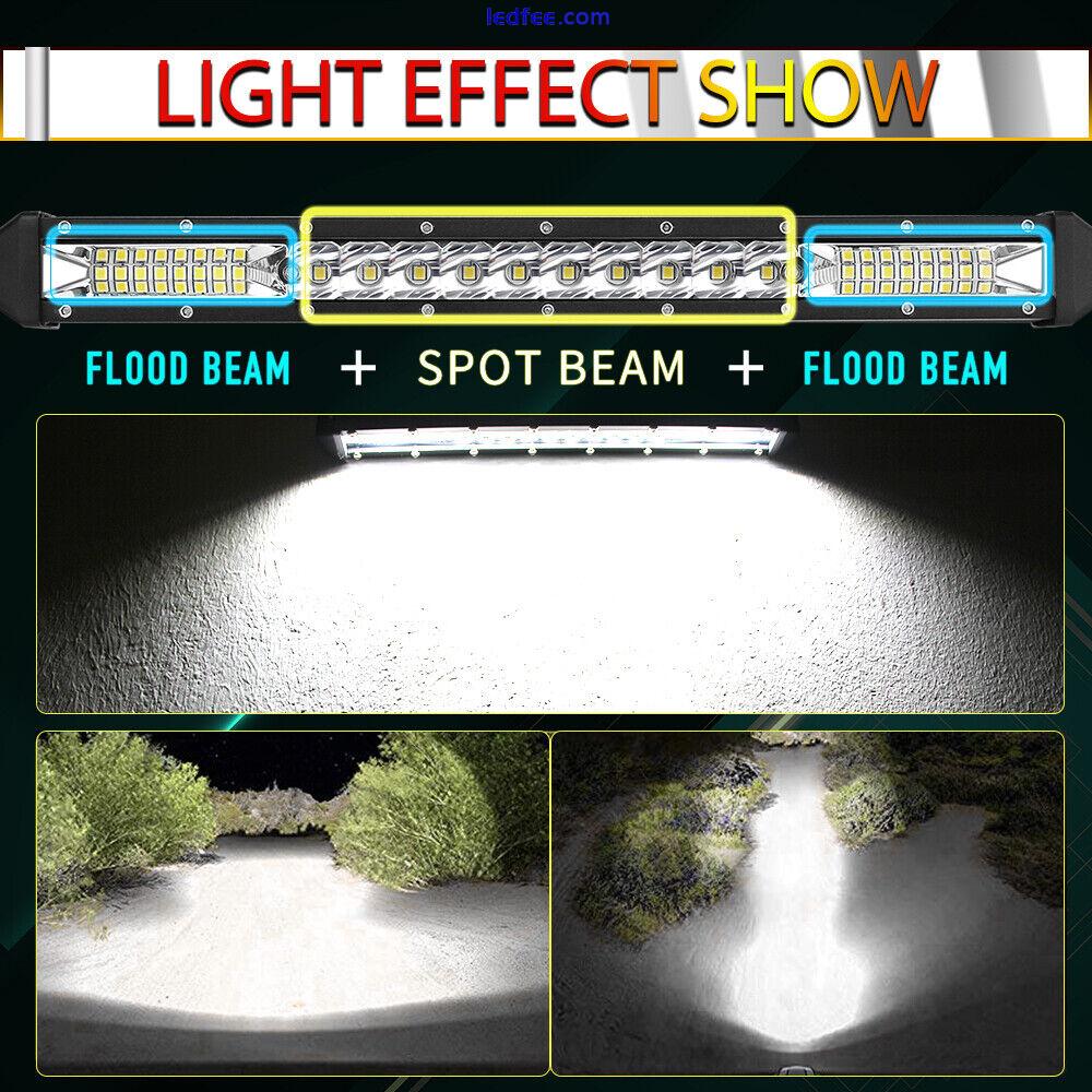 10" 20" 30" 50" Slim LED Light Bar Flood Spot Combo  Driving Offroad UTE ATV 4WD 1 