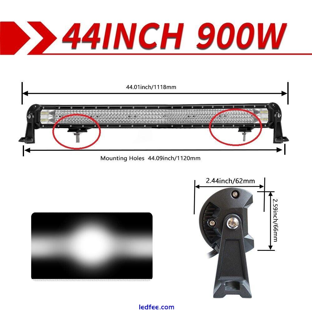 44INCH 3600W LED Light Bar Spot Flood Offroad SUV 4WD Driving Boat Car Truck 42