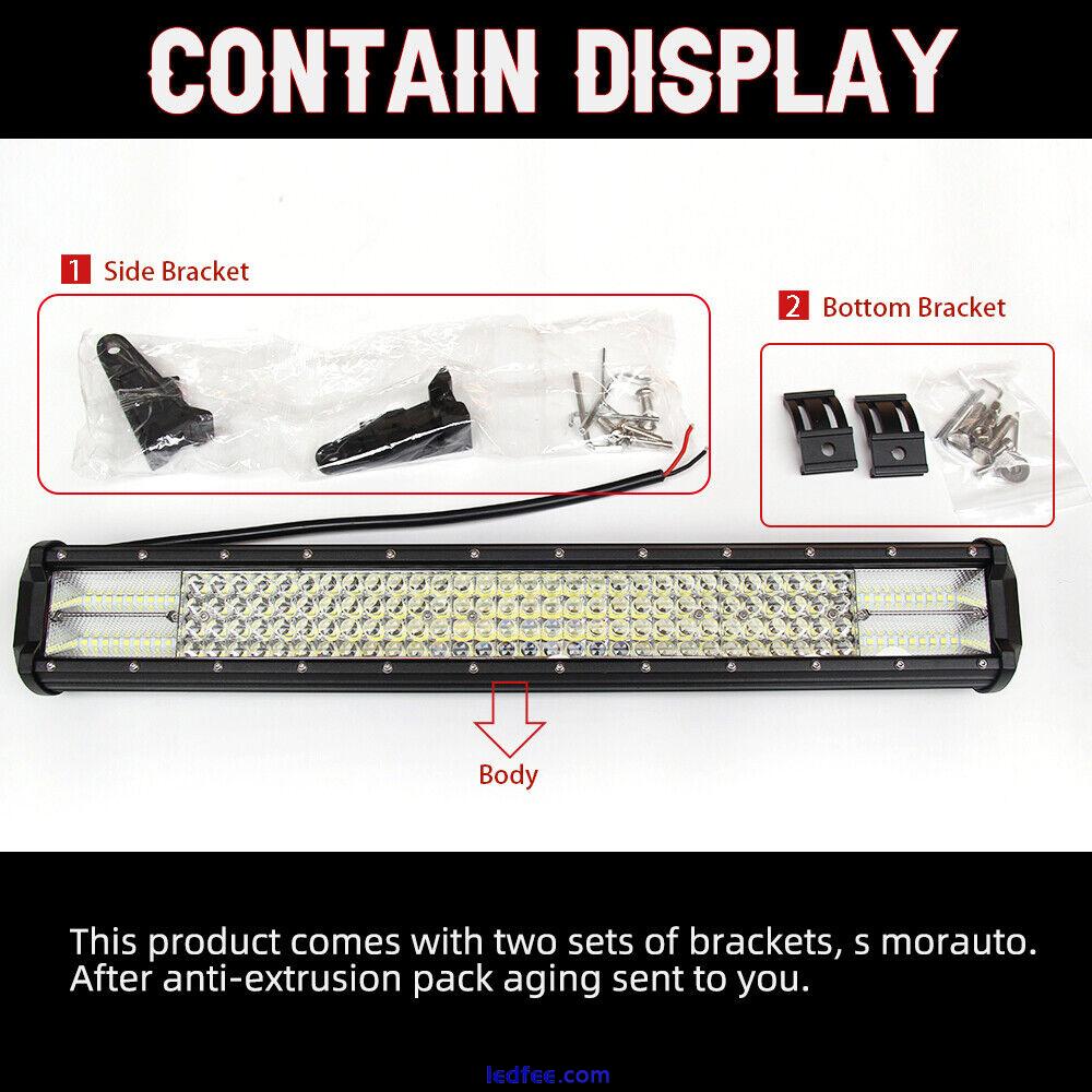 44INCH 3600W LED Light Bar Spot Flood Offroad SUV 4WD Driving Boat Car Truck 42