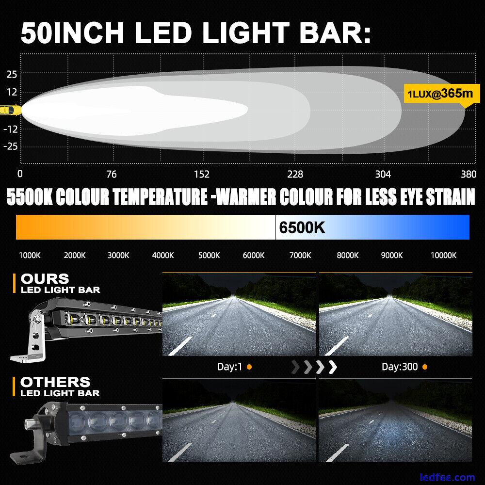 20 26 32 38 44 50'' Curved Super Slim LED Light Bar OffRoad Driving ATV SUV UTV 3 