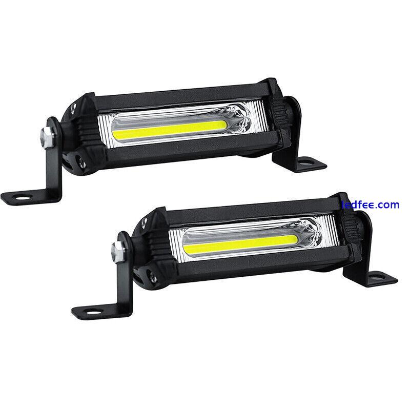 2pcs 4inch LED Light Bar Slim Single Row Work Light Truck SUV Off-Road Light US 4 