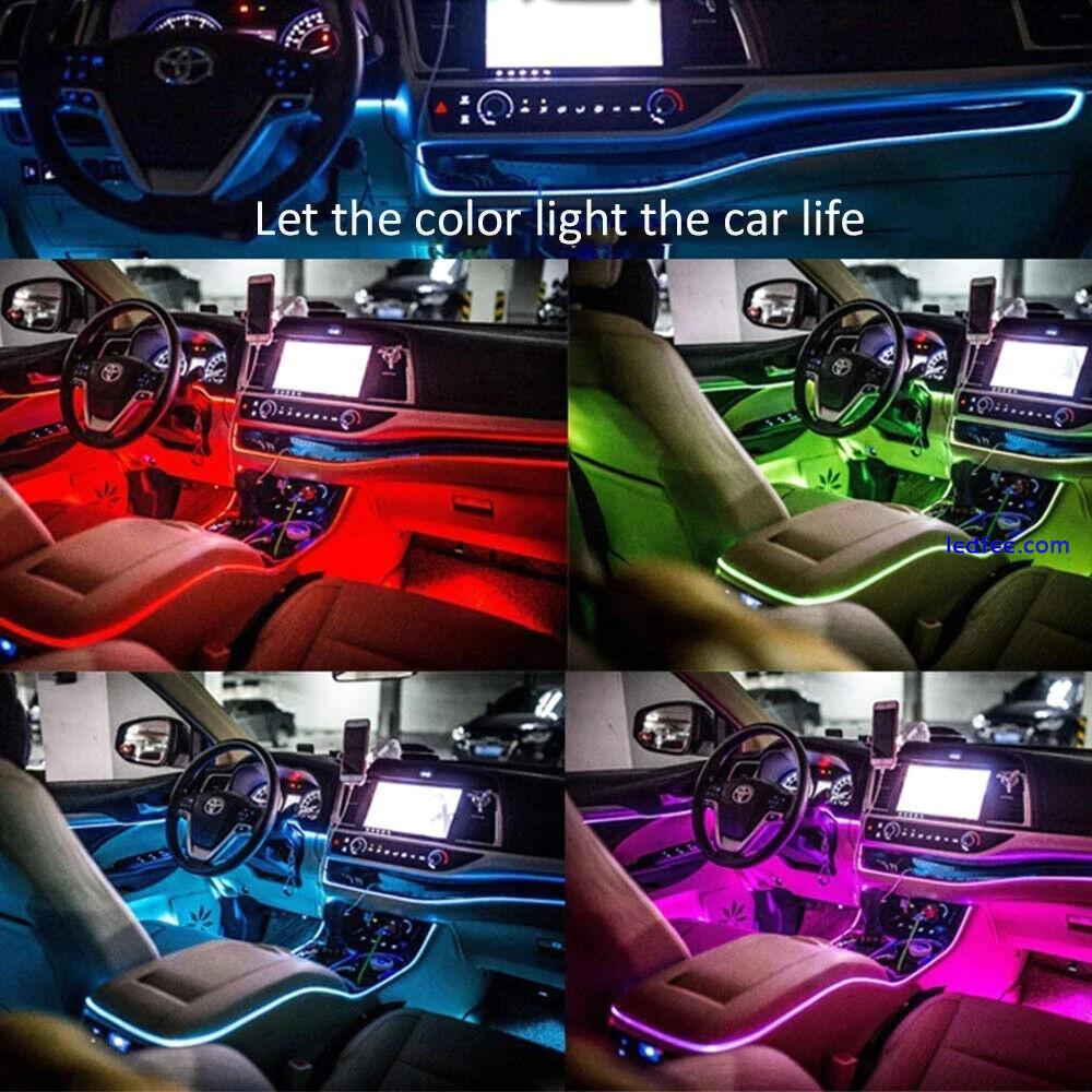 Car Interior Lighting Decorative Led Lights EL Wiring Neon Strip Auto Flexible  4 