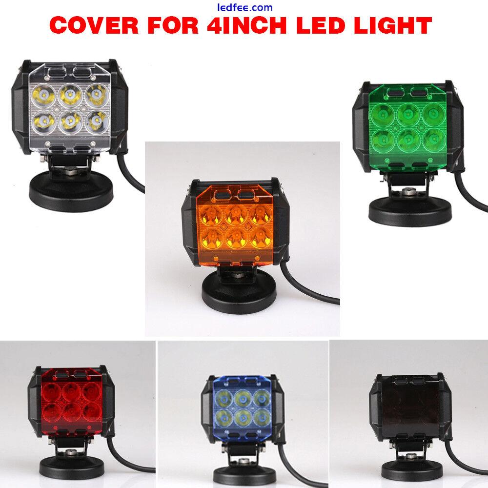 Lens Cover for 4'' inch 18W LED Work Light Bar Fog Lamp Offroad ATV 4WD SUV Boat 0 