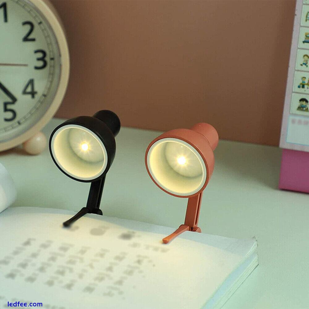 Mini LED Desk Reading Lamp Clip On Book Light Flexible Table Bedside Night Light 5 