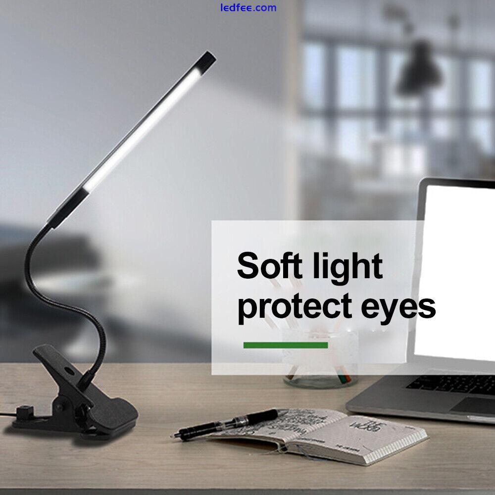 LED USB Clip On Flexible Desk Lamp Dimmable Bedside Table Read Book Study Light 1 