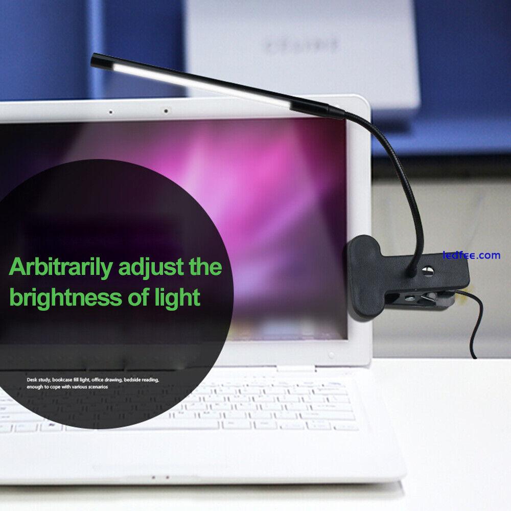 LED USB Clip On Flexible Desk Lamp Dimmable Bedside Table Read Book Study Light 5 