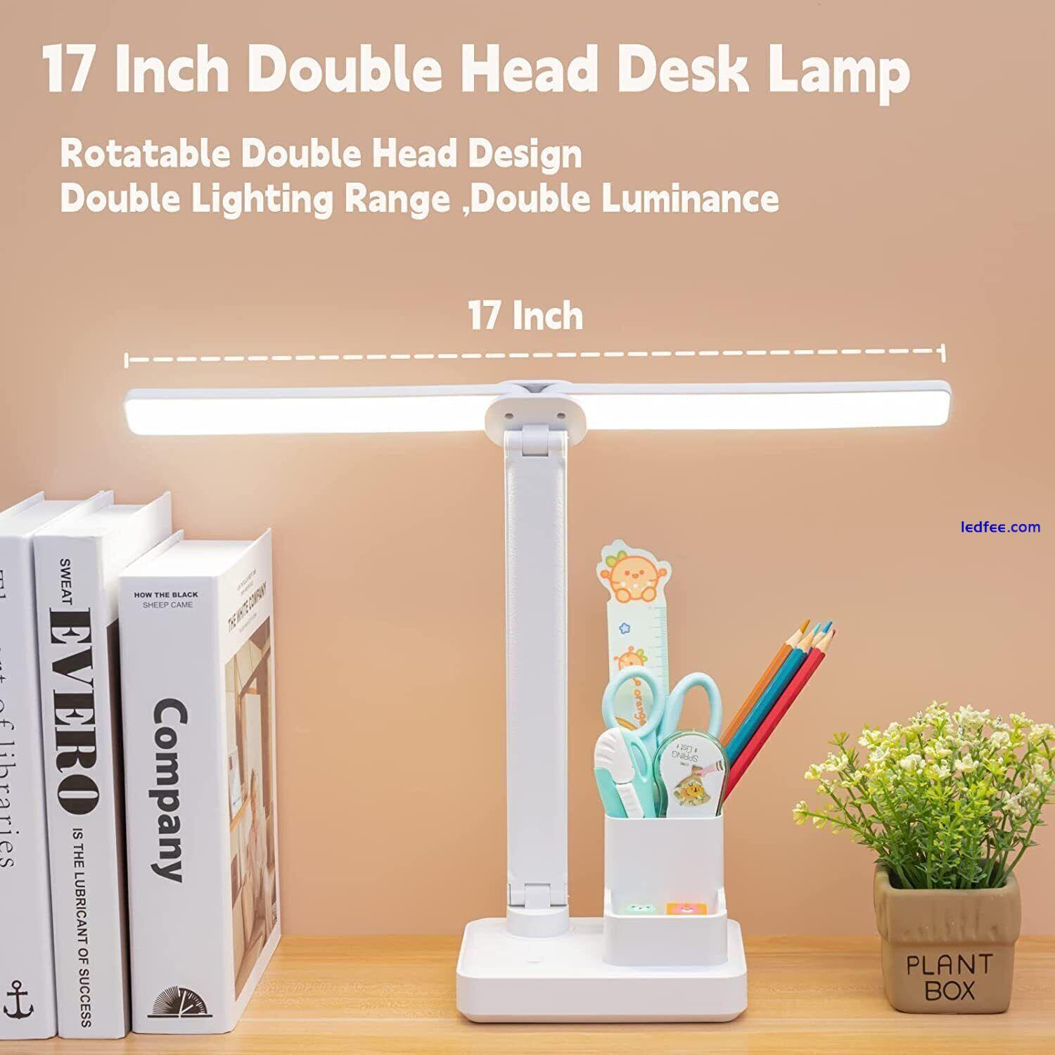 LED Desk Lamp Dimmable Eye-Caring Table Lamps Folding Reading Light Rechargeable 2 